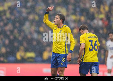 Broendby, Danimarca. 27 ottobre 2024. Nicolai Vallys (7) di Broendby SE visto durante il 3F Superliga match tra Broendby IF e FC Copenhagen al Brondby Stadion di Brondby. Foto Stock