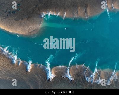 Vista dall'alto della barriera corallina di Montgomery nel Kimberley, Australia Occidentale Foto Stock