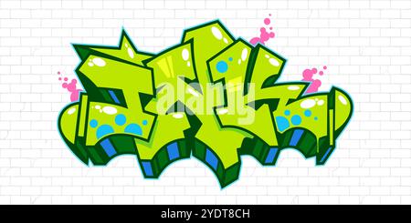 Cool Urban Hip Hop Abstract Word Ink Graffiti Style font lettering illustrazione vettoriale modello Art Illustrazione Vettoriale