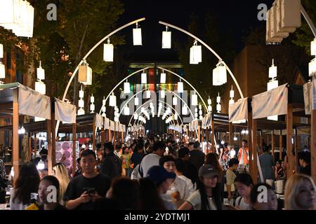 Nanchang, la provincia cinese del Jiangxi. 17 ottobre 2024. Le persone visitano la Fiera d'arte Primavera e Autunno di Taoxichuan a Jingdezhen, nella provincia orientale di Jiangxi, 17 ottobre 2024. Crediti: Zhu Yunuo/Xinhua/Alamy Live News Foto Stock