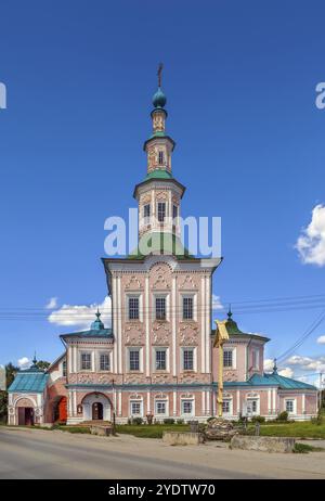 La Chiesa della Natività, Totma, Russia. Forme architettoniche che ricordano una nave. Questo stile è talvolta indicato come Totma Baroque Foto Stock