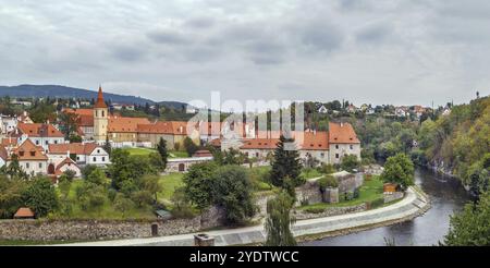 Vista del monastero minorita a Cesky Krumlov, repubblica Ceca Foto Stock