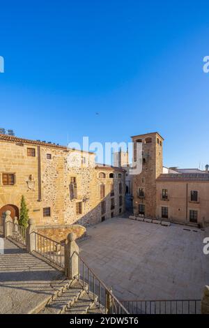 Piazza San Giorgio, Caceres, sito patrimonio dell'umanità dell'UNESCO, Estremadura, Spagna, Europa Foto Stock