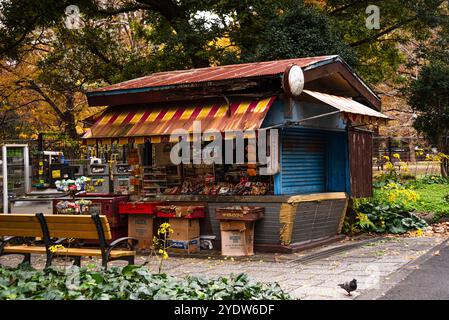 Tradizionale negozio giapponese nel parco Hibiya in autunno, Tokyo, Honshu, Giappone, Asia Foto Stock