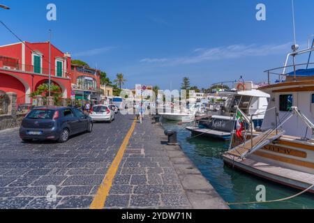 Vista delle barche a Porto d'Ischia, Isola d'Ischia, Campania, Italia, Europa Foto Stock