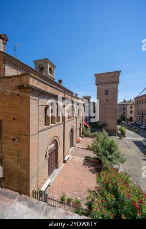 Torre del carcere, fabbrica di aceto, Castelvetro di Modena, Modena, Emilia-Romagna, Italia, Europa Foto Stock