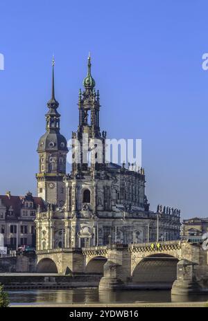 La cattedrale della Santa Trinità è sempre stata la chiesa cattolica più importante della città Dresda, Sassonia, Germania, Europa Foto Stock