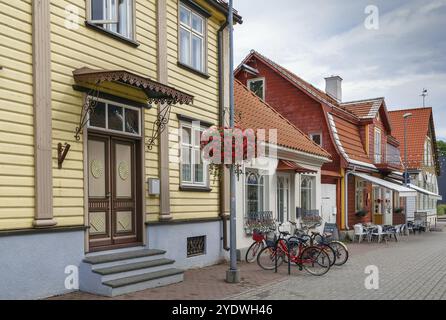 Street nel centro di Parnu, Estonia, Europa Foto Stock