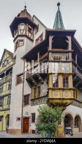 La Pfister House è un monumento storico situato a Colmar, nel dipartimento francese di Haut-Rhin Foto Stock