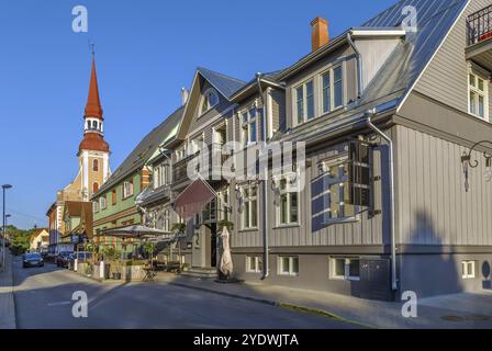 Street nel centro di Parnu, Estonia, Europa Foto Stock