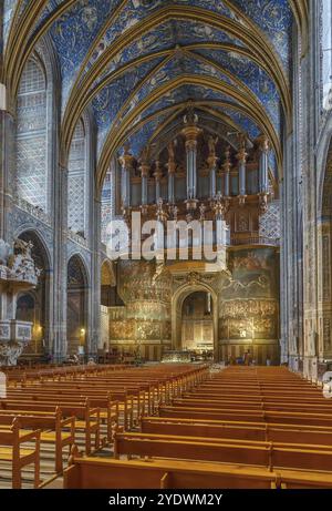 La basilica cattedrale di Santa Cecilia, conosciuta anche come cattedrale di Albi, è l'edificio cattolico più importante di Albi, in Francia. Interier Foto Stock