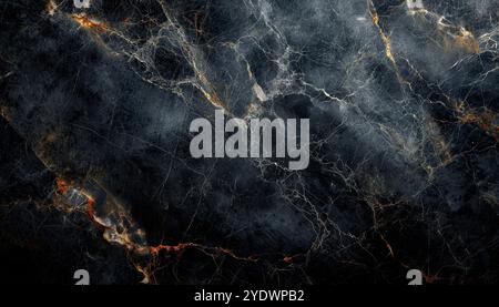 Motivi in oro e nero naturali con texture in marmo grigio scuro. Lusso con motivo in marmo nero. Texture dello sfondo in marmo nero. Foto Stock