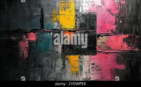 Sfumatura sfocata colorata con sfondo effetto granulosità, per design di prodotti artistici, social media, trendy, vintage, brochure, banner.acrilico astratto. Foto Stock