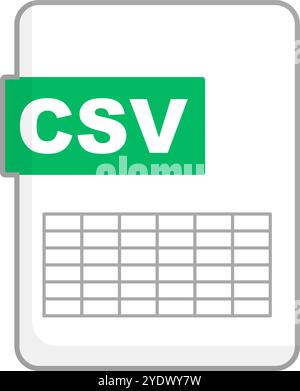Icona file CSV. Valori separati da virgole. Vettore modificabile. Illustrazione Vettoriale