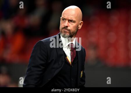 Foto del file del 25/09/24, del manager del Manchester United Erik Ten Hag, licenziato dopo l'inizio deludente della stagione. Data di pubblicazione: Lunedì 28 ottobre 2024. Foto Stock