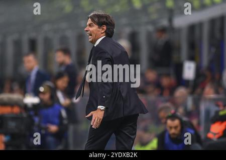 Durante la partita di serie A tra FC Internazionale e Juventus FC allo Stadio Giuseppe Meazza il 27 ottobre 2024 a Milano. Foto Stock