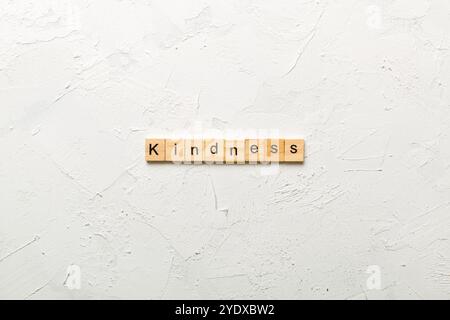 Gentilezza parola scritta sul blocco di legno. gentilezza del testo in tabella, concetto. Foto Stock