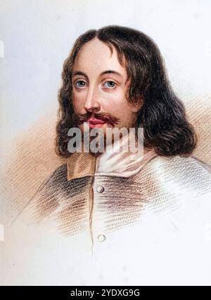 Sir Thomas Browne, 1605-1682. Englischer Arzt und sayist, Historisch, digital restaurierte Reproduktion von einer Vorlage aus dem 19. Jahrhundert, R. Foto Stock