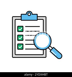Immagine grafica vettoriale dell'icona dell'elenco di controllo della verifica. Illustrazione Vettoriale