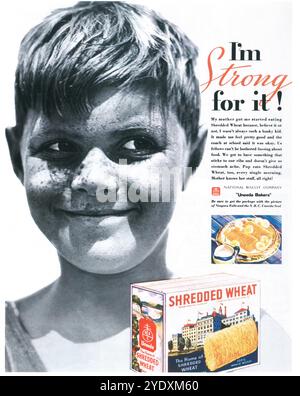 1934 Uneeda Bakers Shredded Wheat ad - National Biscuit Company Foto Stock