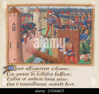 Assedio di Orléans nel 1428 (Vigiles de Carlo VII, XV secolo). Anonimo - Foto Stock