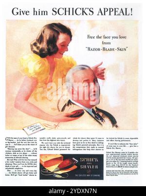 1939 Schick Dry Shaver ad: Regalo per papà - regalagli l'appello di Schick! Foto Stock