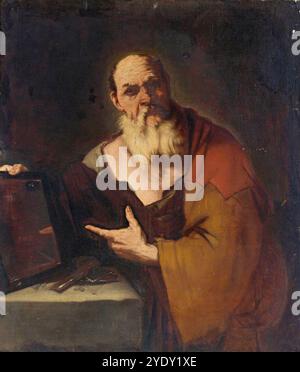 Socrate, dipinto di Luca Giordano (italiano, 1634-1705), storicamente, riproduzione restaurata digitalmente di un originale del XVII secolo, data esatta sconosciuta Foto Stock