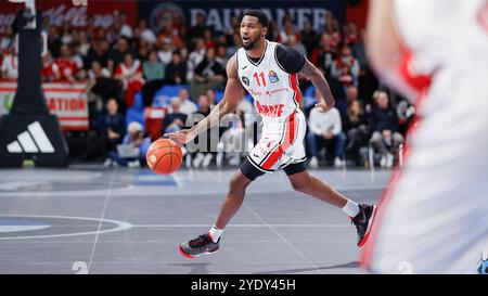 Monaco, Germania. 27 ottobre 2024. IM Bild: Nelson Phillips (Wuerzburg Baskets, 11) 27.10.2024, FC Bayern Muenchen Basketball vs. FIT-One Wuerzburg Baskets, easyCredit BBL, 6. Spieltag, Deutschland, Monaco, BMW Park Muenchen, credito: dpa/Alamy Live News Foto Stock