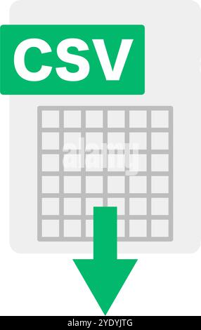 Icona di download del file CSV. Vettore modificabile. Illustrazione Vettoriale