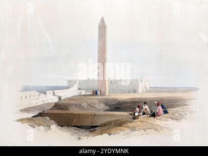 Obelisco di Alessandria, popolarmente conosciuto come ago di Cleopatra, Egitto, intorno al 1850, riproduzione storica, restaurata digitalmente da un originale del XIX secolo, data esatta sconosciuta, im Volksmund Kleopatras Nadel genannt, Ägypten, um 1850, Historisch, digital restaurierte Reproduktion von einer Vorlage aus dem 19. Jahrhundert, genaues Aufnahmedatum unbekannt Foto Stock