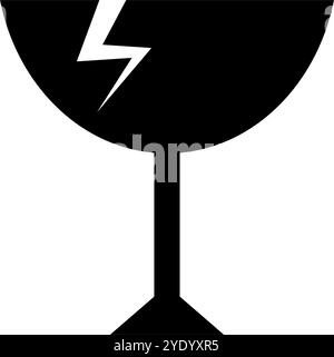 Vetro rotto. Attenzione contro la rottura. Fragile. Vettore modificabile. Illustrazione Vettoriale