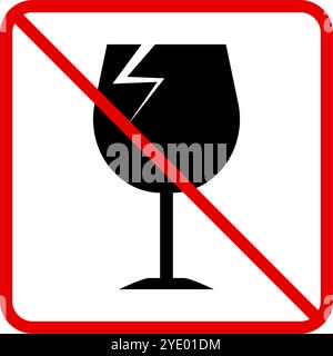 Icona di attenzione fragile. Simbolo fragile. Vettore modificabile. Illustrazione Vettoriale