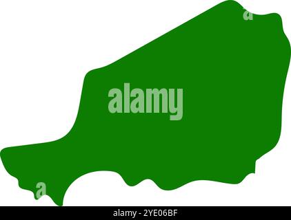 Icona della mappa Niger dal design piatto. Vettore modificabile. Illustrazione Vettoriale