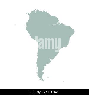 Mappa del Sud America, insegna silhouette. Mappa del mondo Globe. Illustrazione vettoriale isolata su sfondo bianco. Continente latino-americano. Illustrazione Vettoriale