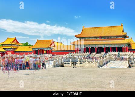 Palazzi, pagode all'interno del territorio della Città Proibita Museum di Pechino nel cuore della città,Cina. Foto Stock