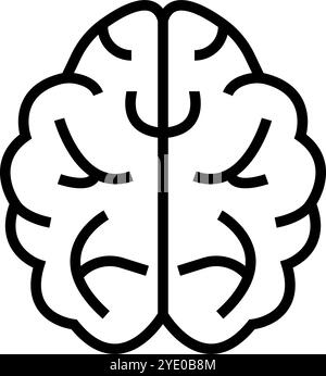 Semplice icona cervello. Mente. Vettore modificabile. Illustrazione Vettoriale