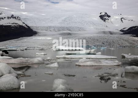 Immagine paesaggistica dell'Islanda al Fjallsjökull, Laghi glaciali Foto Stock