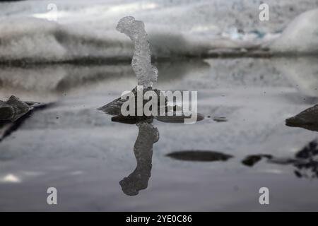 Immagine paesaggistica dell'Islanda al Fjallsjökull, Laghi glaciali Foto Stock