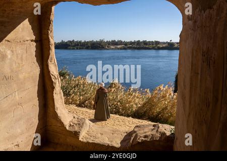 Gebel al-Silsila, Egitto. Foto Stock