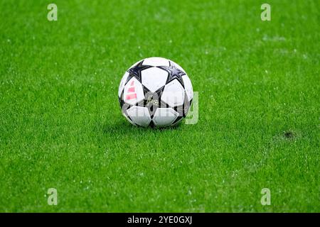 Pallone ufficiale della UEFA Champions League 2024/25 durante la fase MD1 della UEFA Champions League 2024/2025 League tra Atalanta BC e Celt Foto Stock