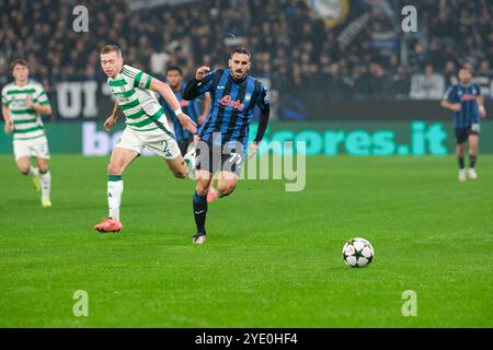 Davide Zappacosta dell'Atalanta BC 1907 in azione durante la partita di calcio di fase MD1 di UEFA Champions League 2024/2025 tra Atalanta BC e Cel Foto Stock