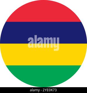 Mauritius Circle Flag, Circle Flag of Mauritius, Vector Images Illustrazione Vettoriale