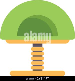 Parco giochi rimbalzante verde e arancione per bambini che giocano all'aperto in una giornata estiva di sole Illustrazione Vettoriale
