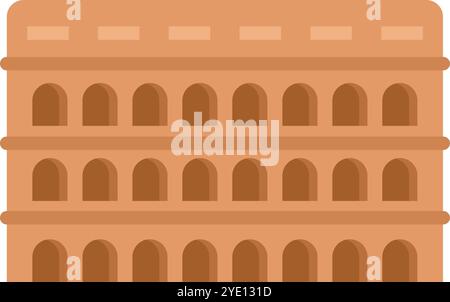 Questa illustrazione vettoriale mostra il colosseo, un simbolo iconico dell'antica architettura romana Illustrazione Vettoriale