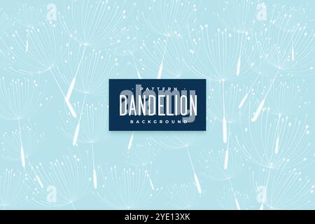primavera tempo di volo dente di leone semi di fiore su sfondo azzurro chiaro Illustrazione Vettoriale