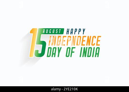 15th agosto india independence day banner di testo Illustrazione Vettoriale