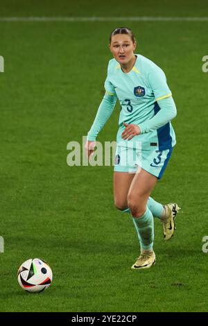 28 ottobre 2024, Renania settentrionale-Vestfalia, Duisburg: Calcio, donne: Partite internazionali, Germania-Australia, Schauinsland-Reisen-Arena, Winonah Heatley (Australia) foto: Christoph Reichwein/dpa Foto Stock