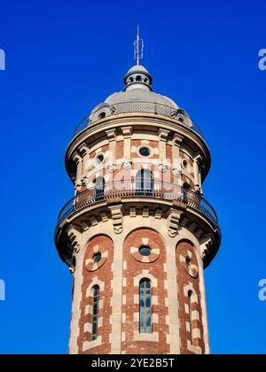 Torre de les Aigues de Dos Rius, Monte Tibidabo, Barcellona, Catalogna, Spagna Foto Stock