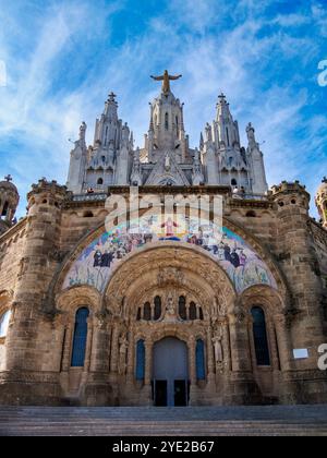 Tempio Expiatori del Sagrat Cor, Monte Tibidabo, Barcellona, Catalogna, Spagna Foto Stock
