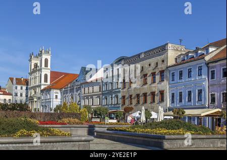 Piazza Nazionale Slovacca della rivolta o Piazza SNP è la piazza principale di Banska Bystrica, Slovacchia, Europa Foto Stock